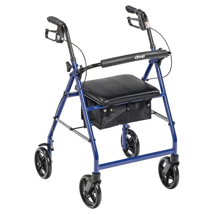 

R728BL Foldable Rollator Walker with Seat, Blue