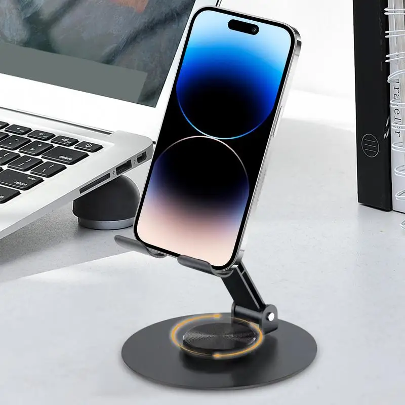 Soporte para teléfono de escritorio, soporte para teléfono móvil multiángulo, altura y ángulo ajustables, soporte plegable para teléfono móvil para escritorio