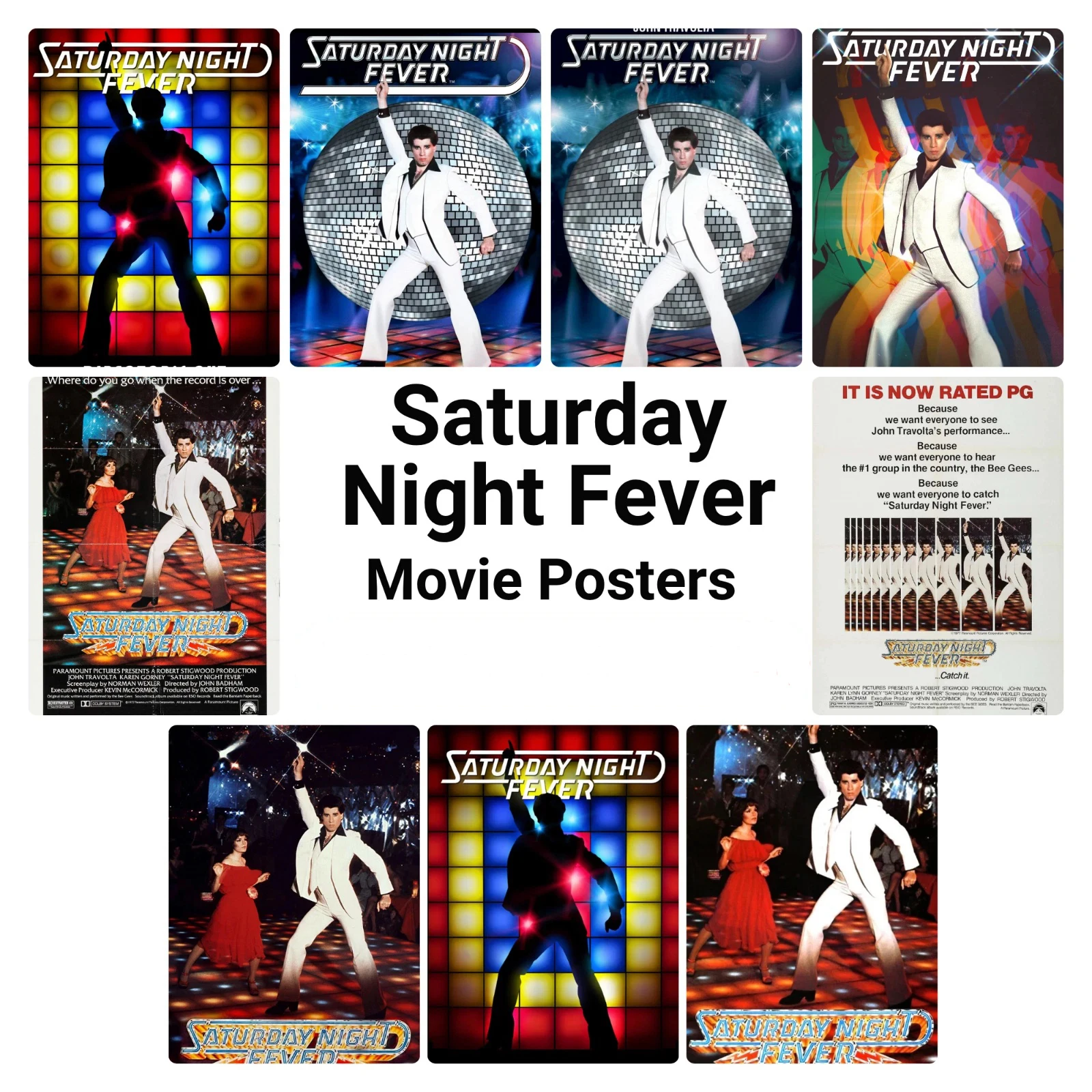 Saturday Night Fever (1977) Movie, Print Art Canvas Poster,Living Room , Home Wall Decor Picture