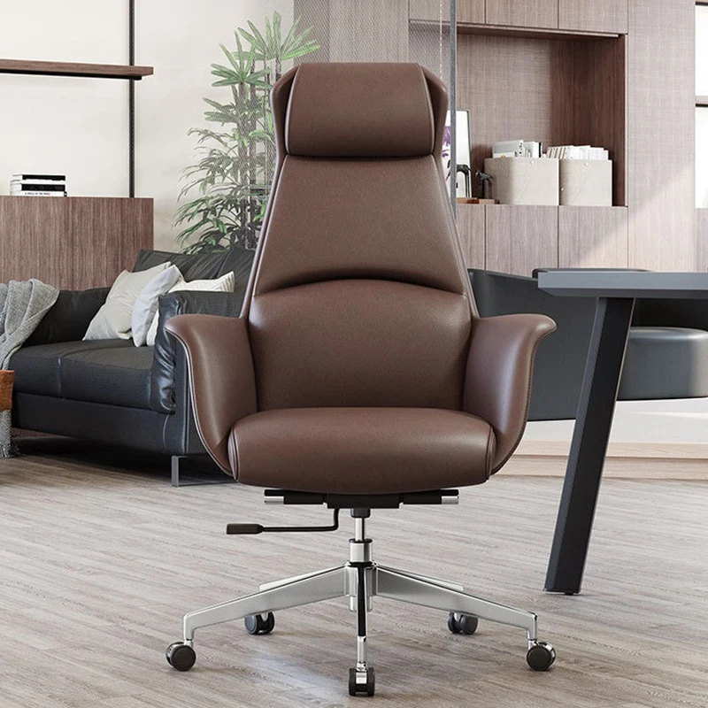 Executive Office Chair Comfort Leather Conference Support Hardwood Ergonomic Luxury Boss Chairs Wheels Cadeira Modern Furniture