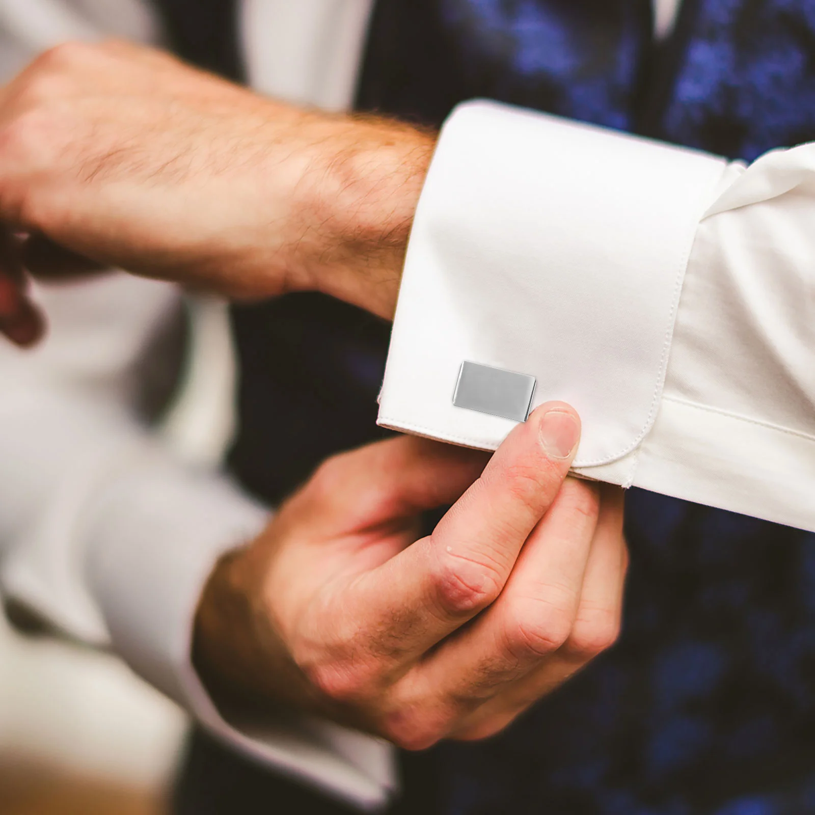 

1 Pair Silver 1.8*1.2Cm Brass Plated Metal Cufflinks Stylish Men Cuff Links Sleeve Buttons For Cuff Shirt Wedding Birthday Gift