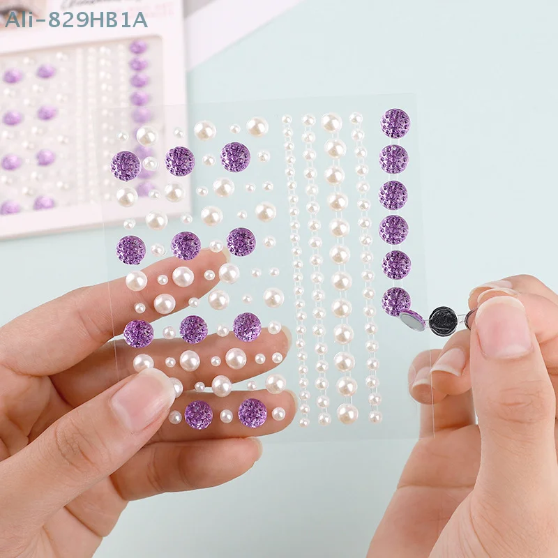 Makeup Pearl Round Diamond Eyes Face Diy Body Crystal Gems Tattoo Adhesive Nail Art Decoration Acrylic Eyeshadow Sticker