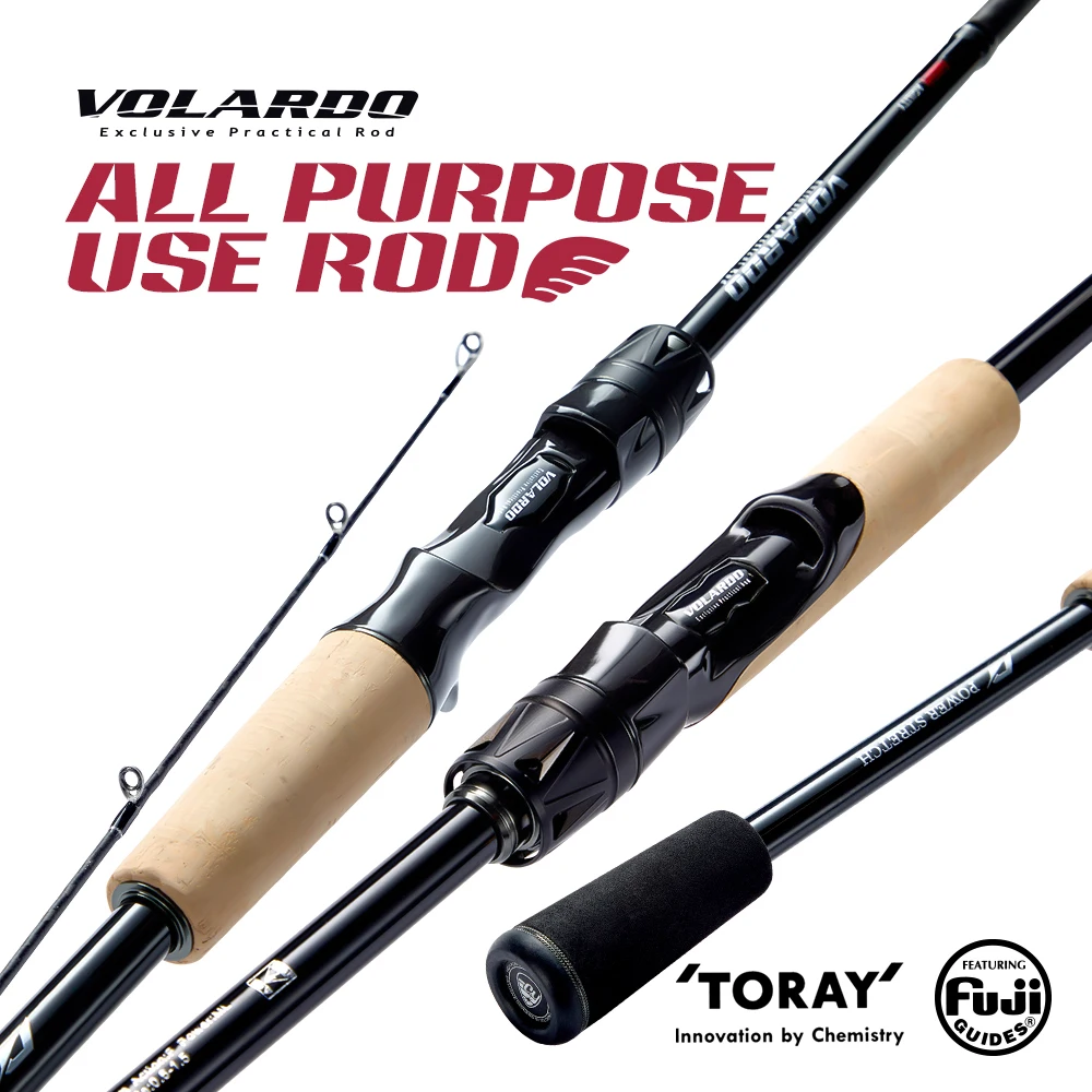 CYLIUS VOLARDO canne à pêche Super légère 2 sections XF/F/MF Action Fuji Guide tout usage utilisation canne à lancer rotative