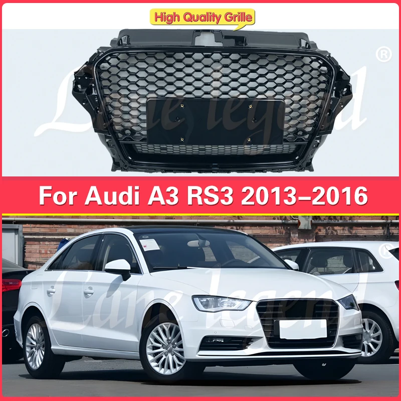 Perfect Match Front Hood Bumper Grille for Audi A3/S3 2013 2014 2015 2016 Racing Grill Honeycomb Mesh RS3 Hex Mesh