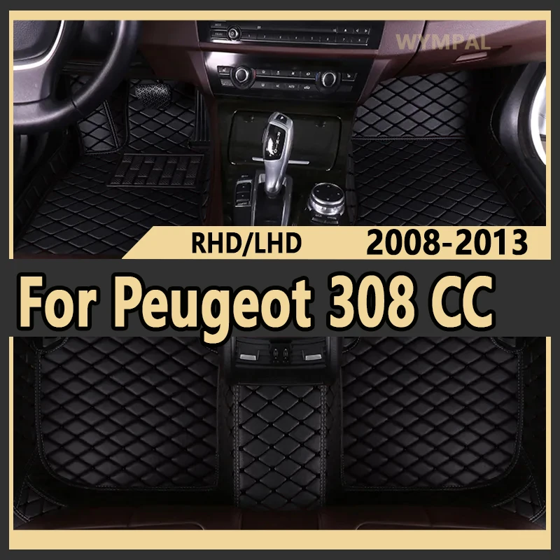 

Автомобильные коврики для Peugeot 308 CC T7 2008 ~ 2013, водонепроницаемые защитные коврики, кожаные коврики, автомобильные аксессуары