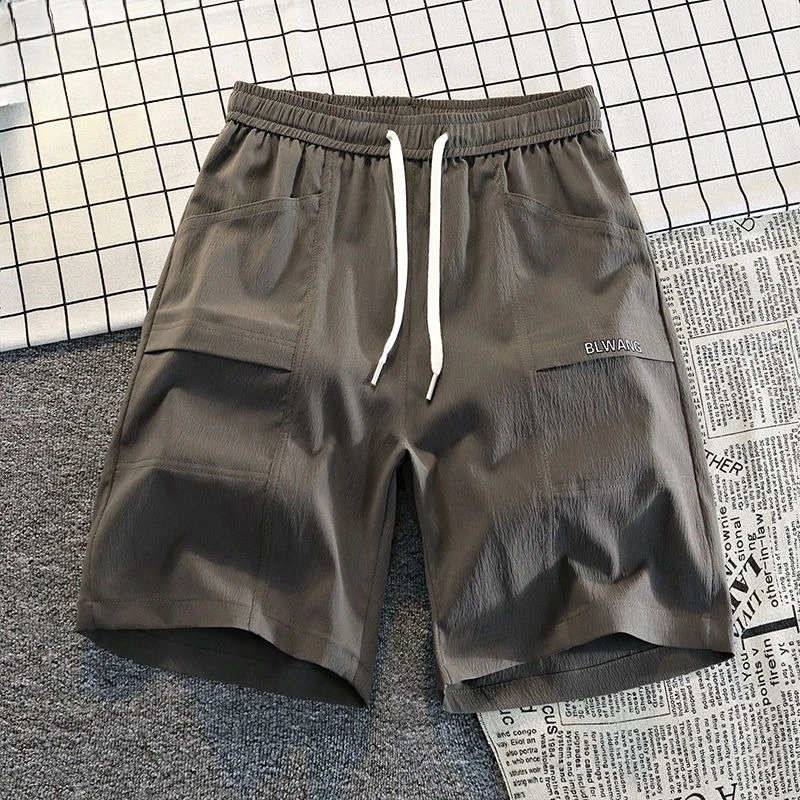 

Japanese Pocket Shorts Men's Fashion All-Match Fashion Brand Casual Working Pants Loose Straight Casual Shorts gym Shorts