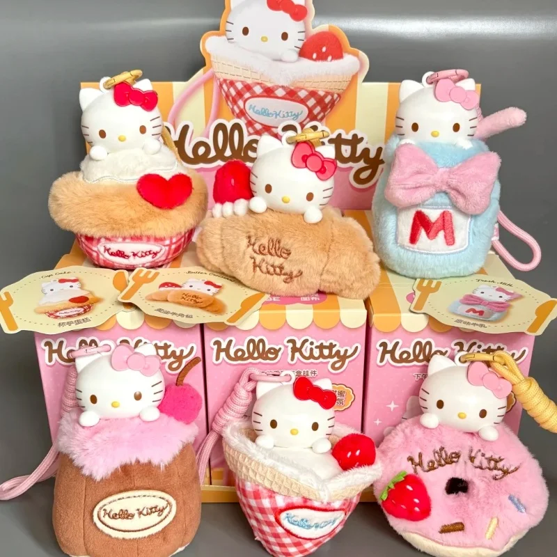 ของแท้ใหม่ ซานริโอ้ เฮลโล คิตตี้ ชุดน้ำชาบ่าย กล่องสุ่มตุ๊กตา น้ำหอมปรับอากาศ จี้ห้อยน่ารัก ของเล่นสุดฮิต ของขวัญวันเกิดวันหยุดสำหรับเด็กผู้หญิง