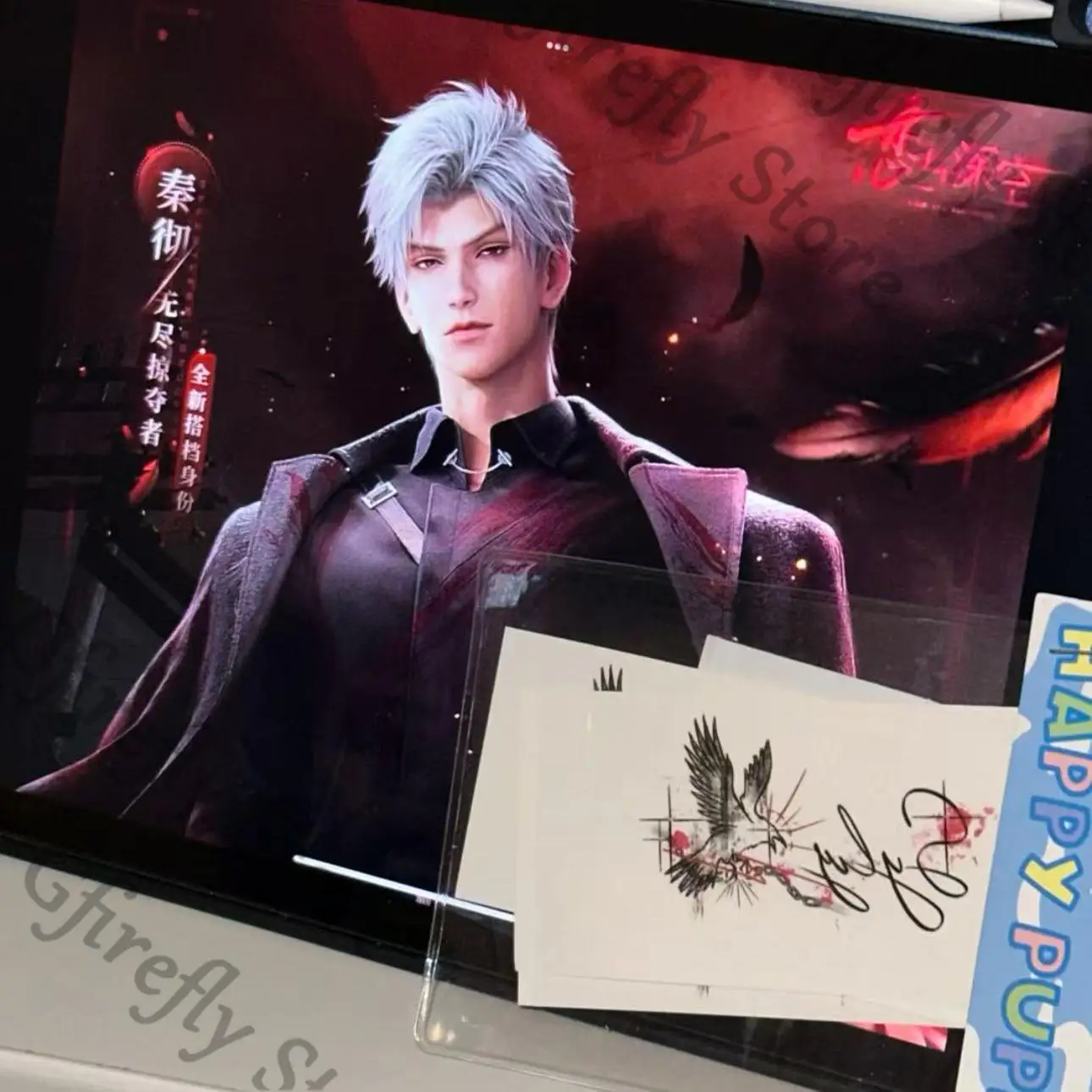 

Paper Imprinting Clavicle Arm Paster Decals Cosplay Love and Deepspace Anime Sylus Tattoo Sticker Waterproof Gift