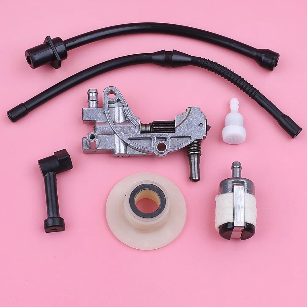 Ingranaggio a vite senza fine della pompa dell'olio per motosega cinese 4500 5200 5800 45cc 52cc 58cc filtro carburante linea olio tubo flessibile sostituire il pezzo di ricambio