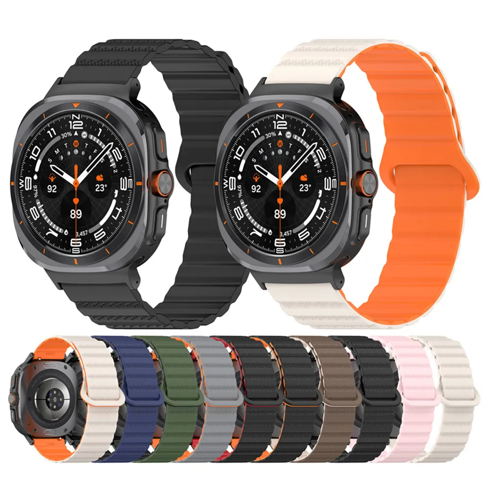 Bracelet en silicone pour montre Samsung Galaxy, boucle d'aspiration ultra, bracelet de sport universel, montre intelligente, couleurs touristes, remplace WR