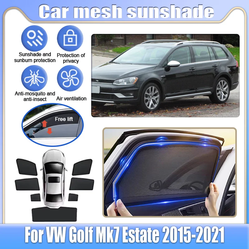 

Сетчатые солнцезащитные шторки для автомобиля Volkswagen VW Golf Variant SportWagen MK7 2015-2021 2020, магнитные шторки для окон, аксессуары для авто