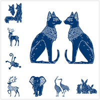 Animals Fox Egyptian Cat Dogs Elephant Rabbits Swan Cutting Dies Hollowed Out Tattered Lace Scrapbooking Card Craft No Stamps