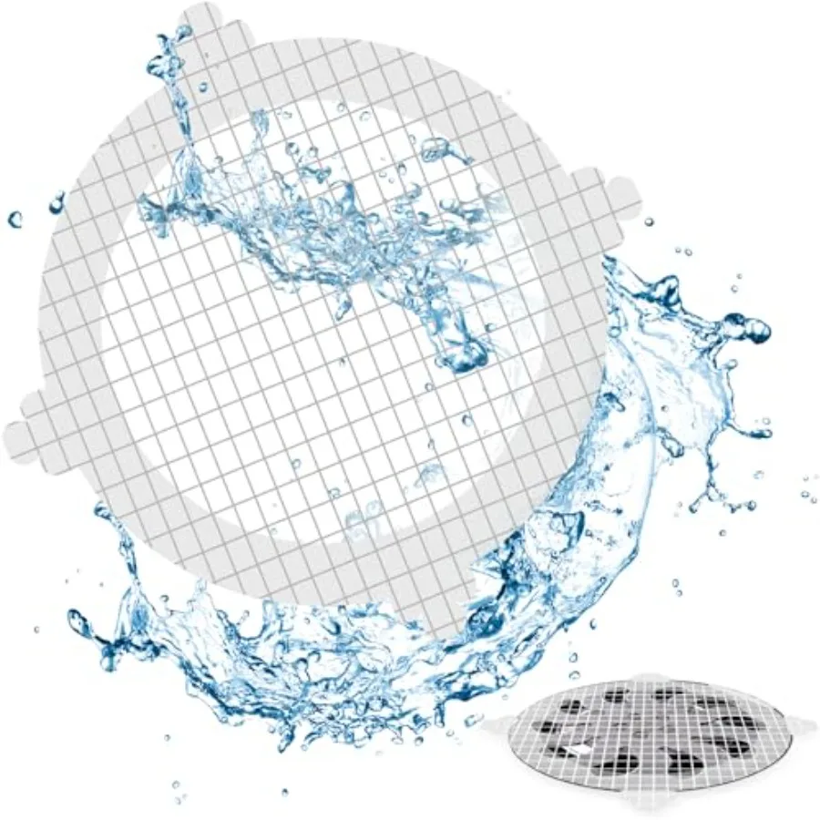 

50 Pack Disposable Shower Drain Cover Hair Catcher Shower Drain Mesh Stickers, Bathroom, Bathtub, Kitchen, Sink, for Human and
