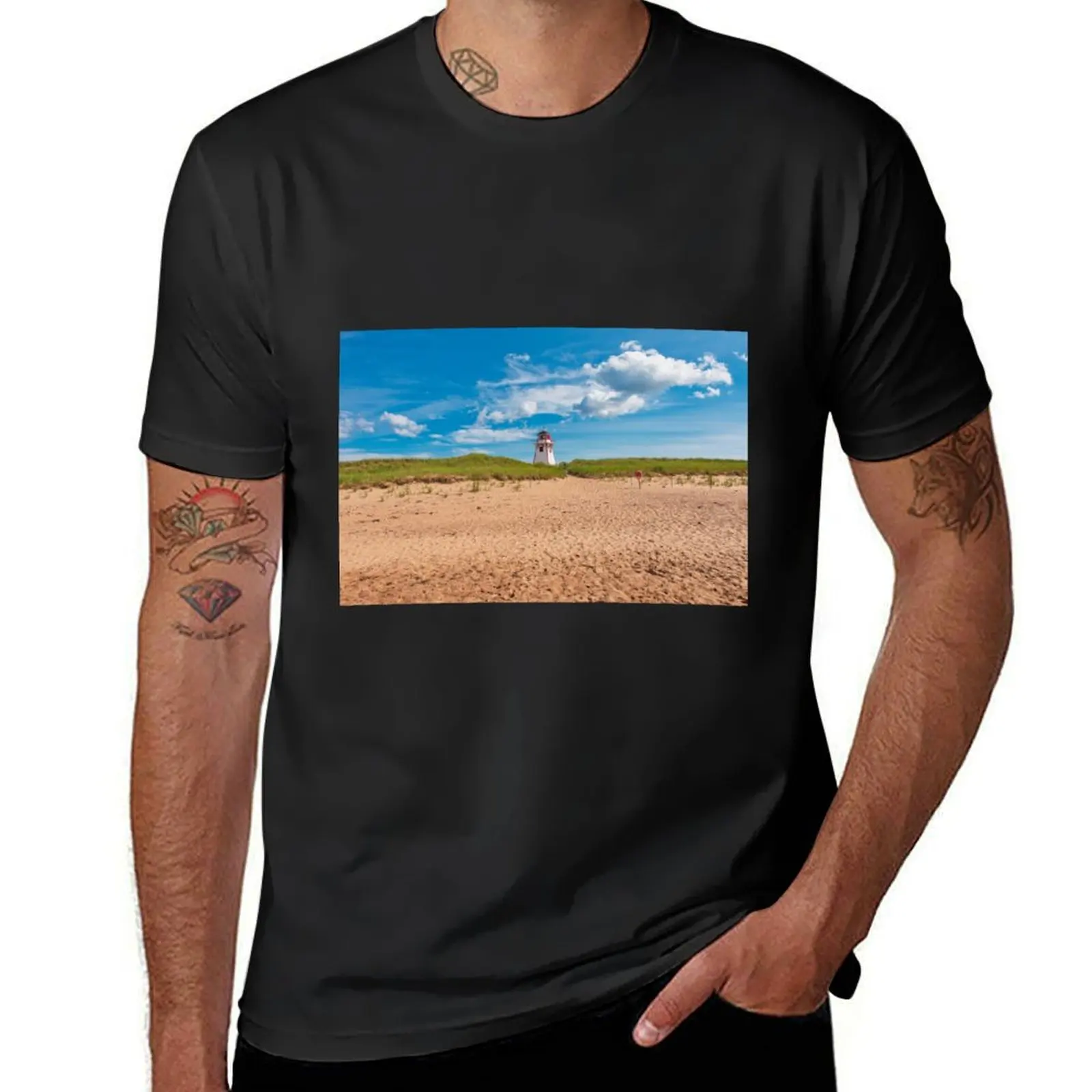 Covehead Harbour Lighthouse T-Shirt plus sizes tees men clothings