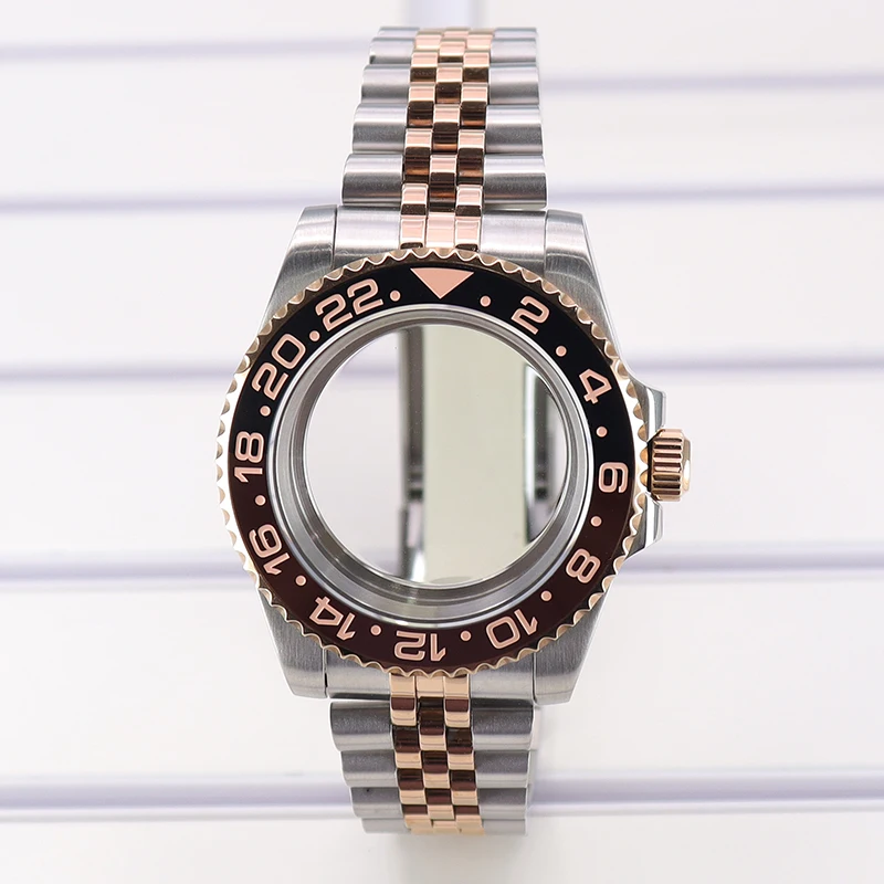 

40mm Ms. Watch Case Jubilee Bracelet Sapphire For Seiko Nh35 Nh36 Nh34 Nh38 Eta 2824 Miyota 8215 28.5mm Rootbeer Ceramic Bezel