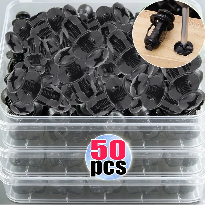 5-50pcs Petal Shape Rivet Nut Kit Carbon Steel Expansion Screws Bolt License Plate Fix Clamp Lock Nuts Auto Accessories