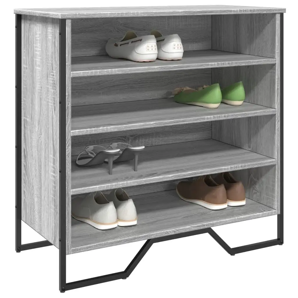 Stylish Grey Sonoma Shoe Cabinet 80x38x78 cm - Durable Engineered Wood Storage Solution