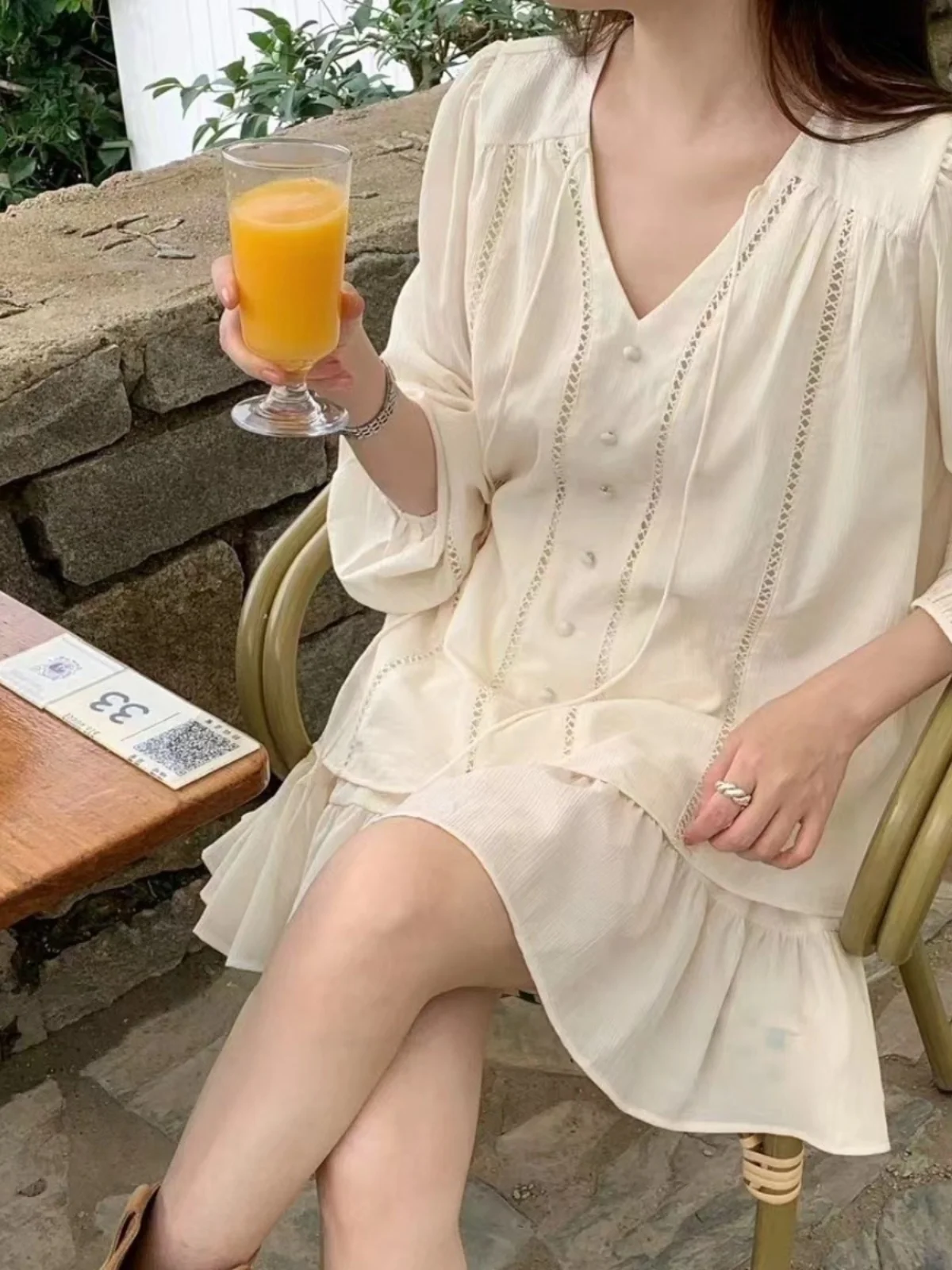 

Spring Faion Set High Waist Skirt irt Women's plus Size Slimming Two Piece Suit Fre And Youthful Sle