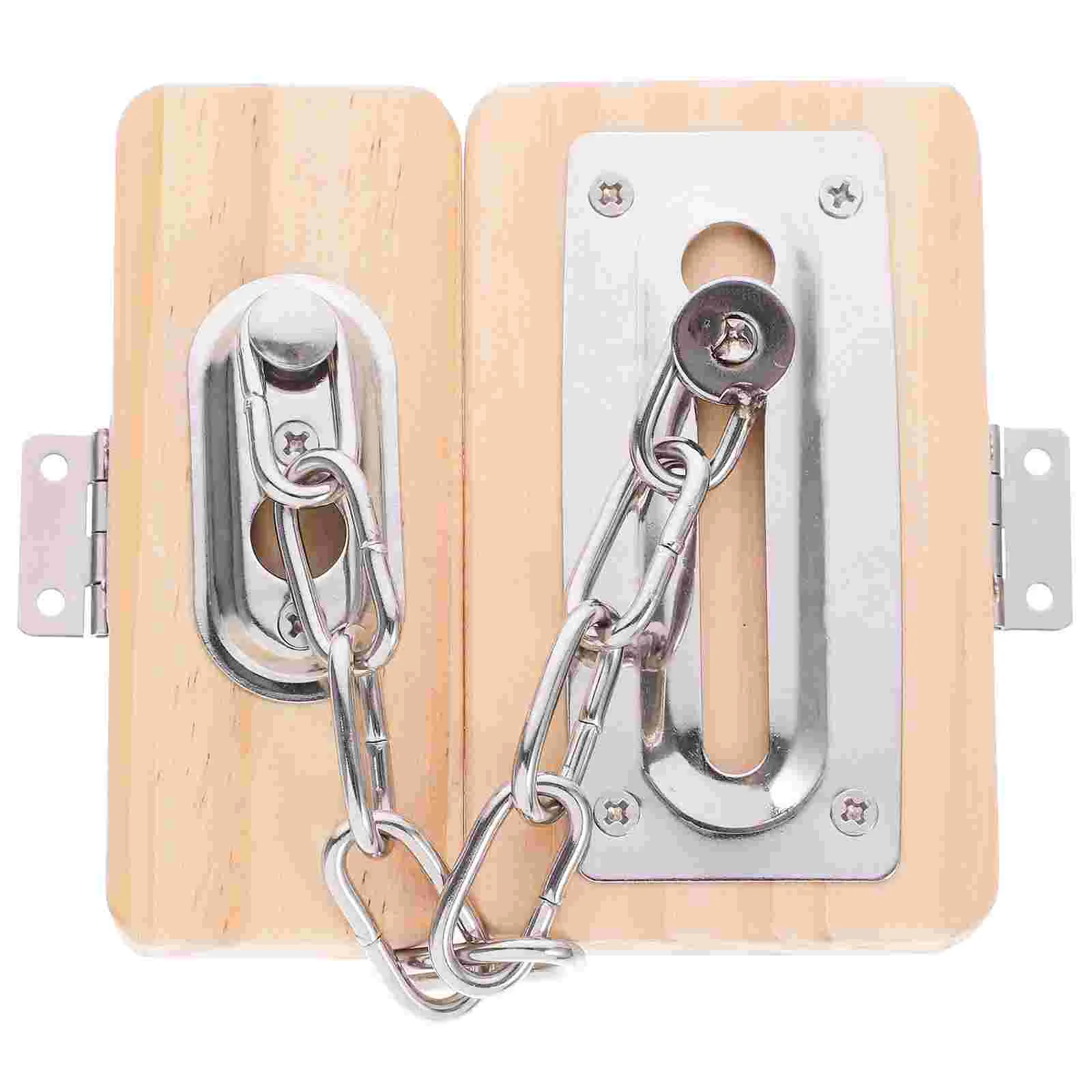 Busy Board Door Lock Toddler Toys Wooden Accessories Kids Early Educational Funny Mini