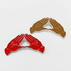 2pcs New Greek Association Red Palm brooch