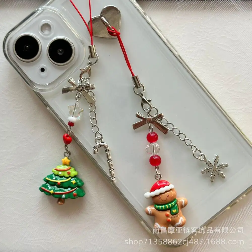 พวงกุญแจโดนัทขนมปังขิงวันคริสต์มาส สายคล้องโทรศัพท์มือถือ สายคล้องกระเป๋า ของตกแต่งแขวน สายคล้องกล้อง ของขวัญเทศกาลสำหรับเพื่อน