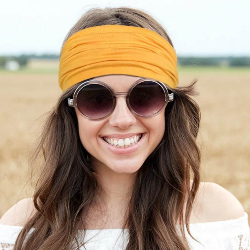 عصابة رأس رياضية للسيدات، عصابة رأس مرنة لليوجا واسعة، رباط شعر للجري، إكسسوار شعر رياضي، أغطية رأس #2