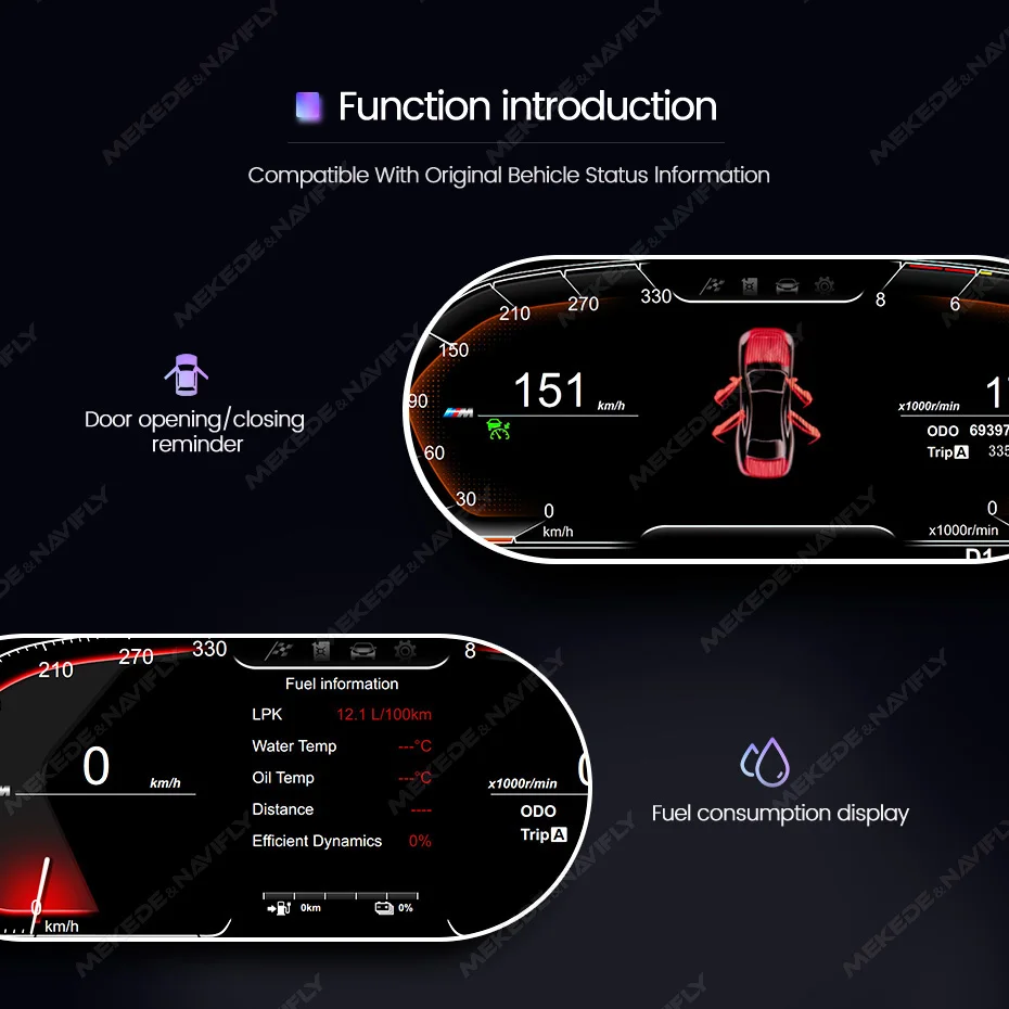 MEKEDE 12.3 بوصة لسيارات BMW 3 4 Series F30/F31 GT F34 F32/F33/F36EVO NBT نظام LCD لوحة القيادة الرقمية الضوء الأزرق شاشة مضادة للوهج