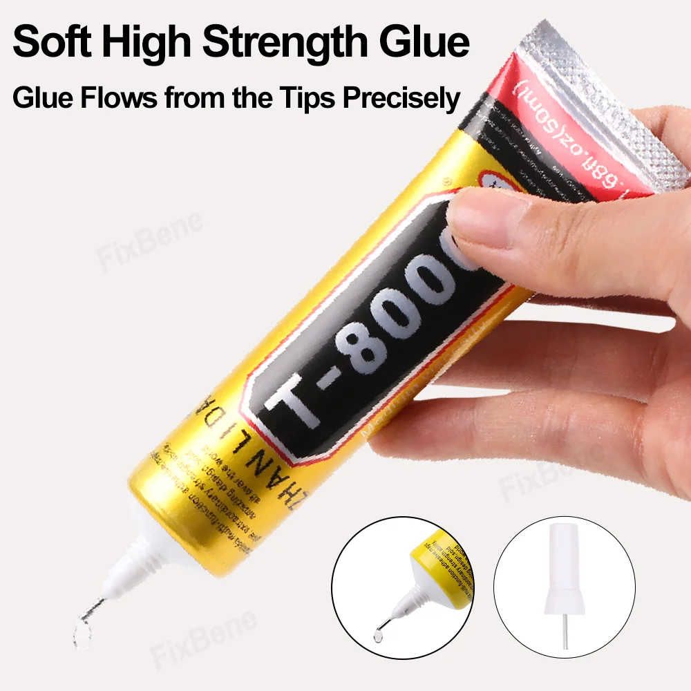 T8000 DIY Model Jewelry Rhinestone Glue Craft Car Leather Wood Textile Cloth Epoxy Adhesive Phone Repair Precision Tip Gem Stone