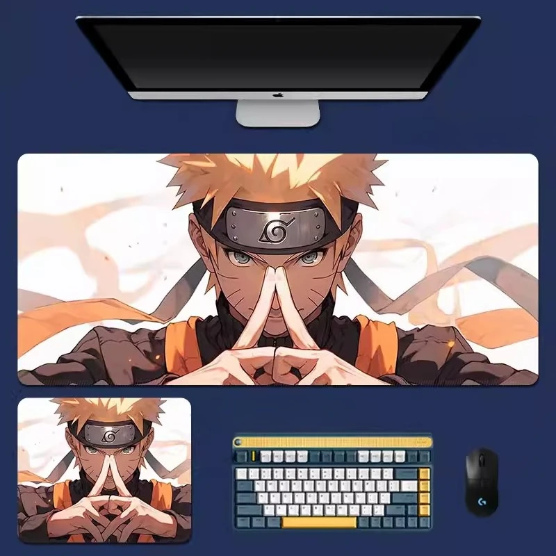 New Office Keyboard Pad Gaming E-sports Keyboard Pad Boys' Anime Leather Mouse Pad Oversized Naruto Non-slip Mouse Pad Table Mat