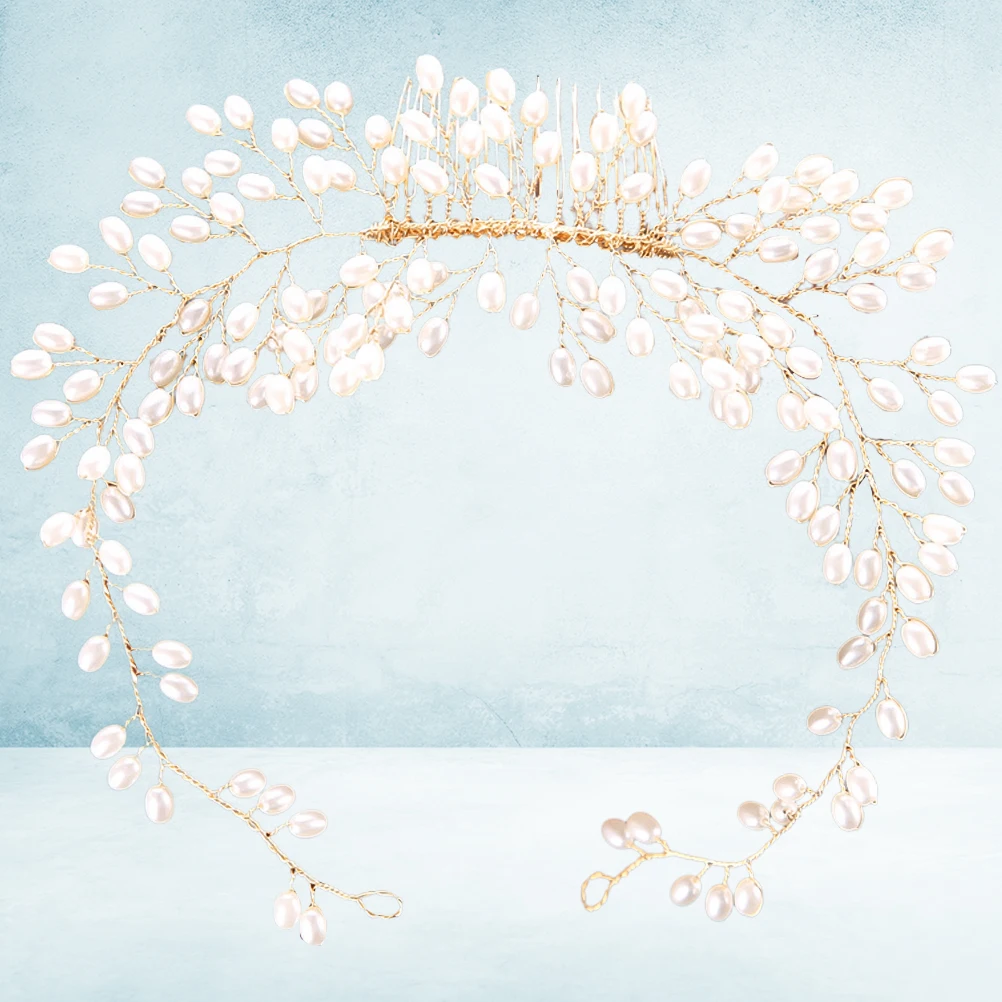

Pearl Elegant Wedding Bridal Hair Accessories Bridal Hair Decoration Pearl Flower Decor for Brides Dinners Proms Parties