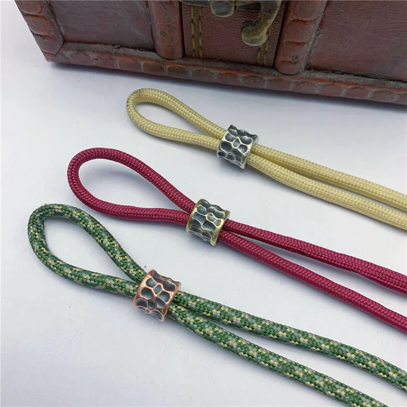 DIY Knife Bead Pendant Vintage Colorful Brass Paracord Bracelet Braided Accessories Lanyard Charm-B