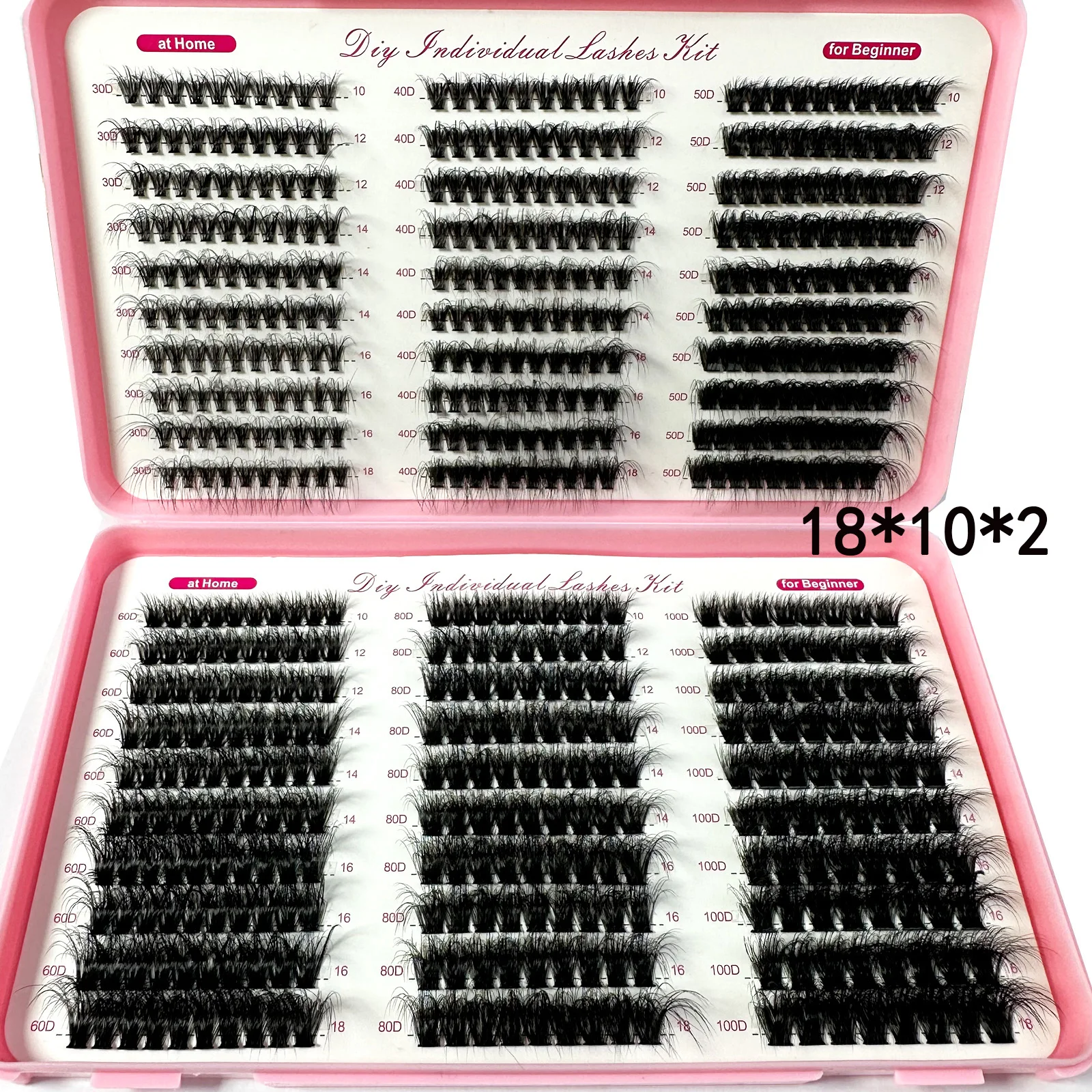 570Ps DIY 5D Fluffy Lash Clusters 60D 80D 100D Thick Eyelash Clusters D Curl Wispy Individual Lashes 10-18mm Eyelash Extension