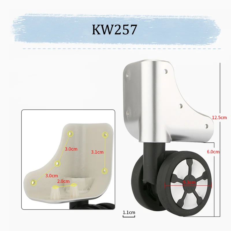 For American Tourister KW257 Universal Wheel Replacement Suitcase Rotating Smooth Silent Shock Absorbing Wheel Accessories Wheel