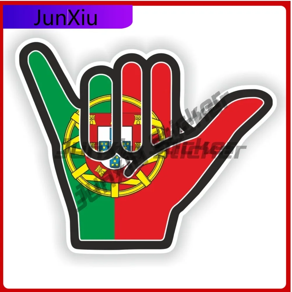

Portugal Shaka Hand Sige Stickers Exterior Decals X 500motorcycle Stickers Laptop Camping Car Sticker Waterproof Uv Decals Bike