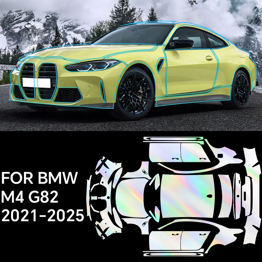 

For BMW M4 Coupe G82 2021-2024 Full Vehicle Clear Bra PPF Paint Protection Film 9Mil TPU Transparent Anti Scratch Car Wrap Film