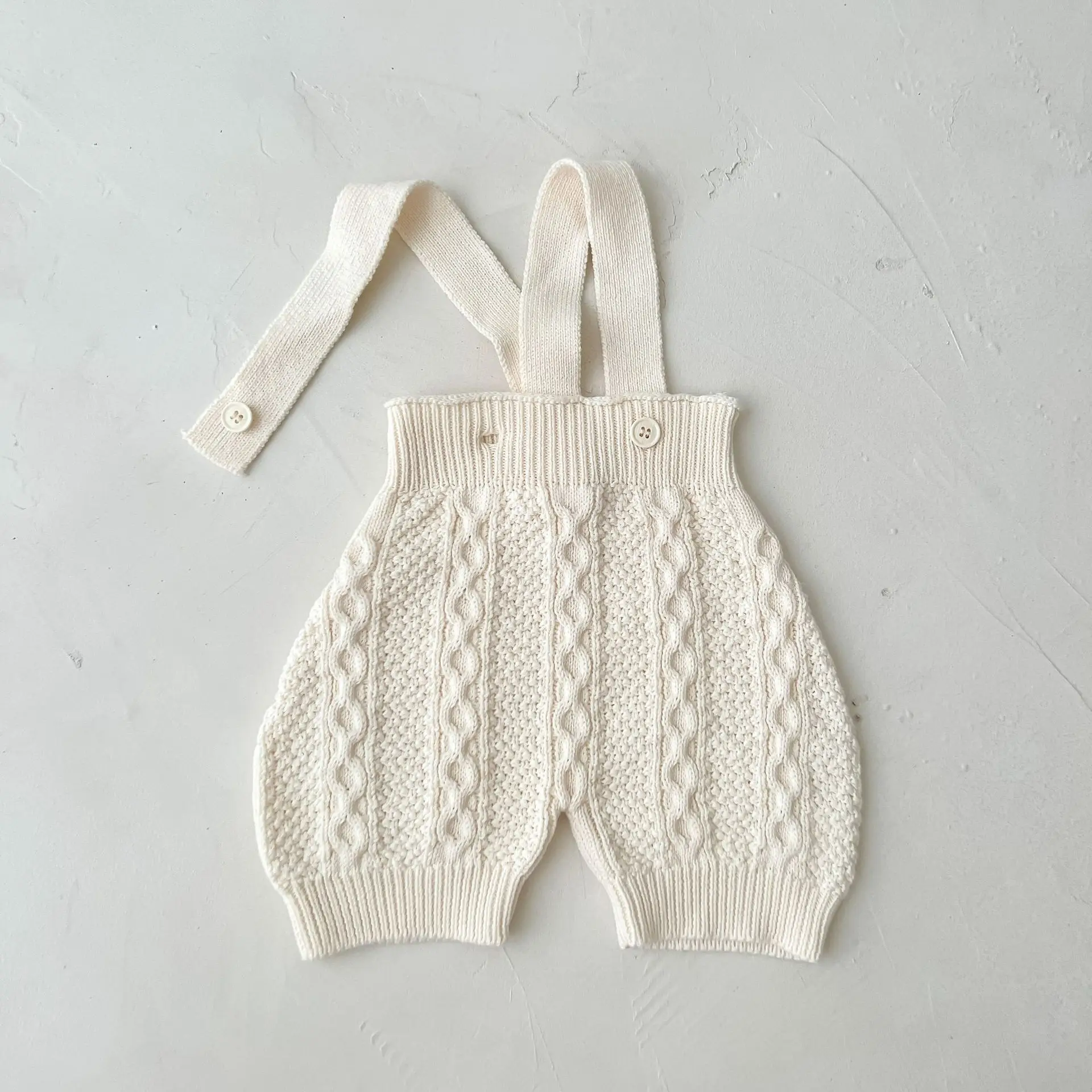 Baby Boys and Girls Knitting Suspenders Cotton Yarn Fried Dough Twists Suspenders One-piece Jumpsuit 4