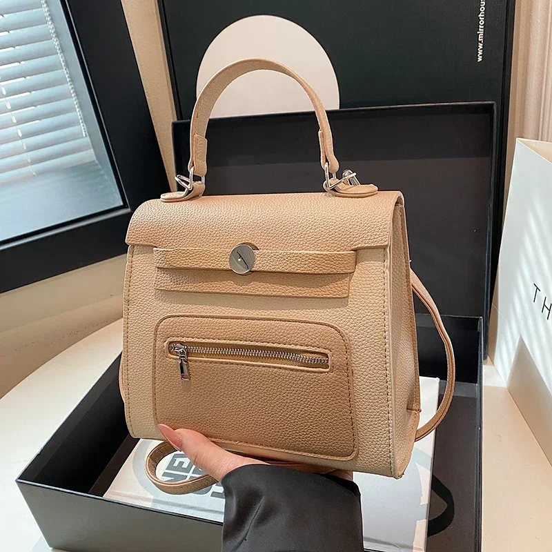 

2025 Elegant Minimalist Leather Crossbody Bag For Women - Stylish Vintage Designer Tote With Luxury Gold Letter Logo