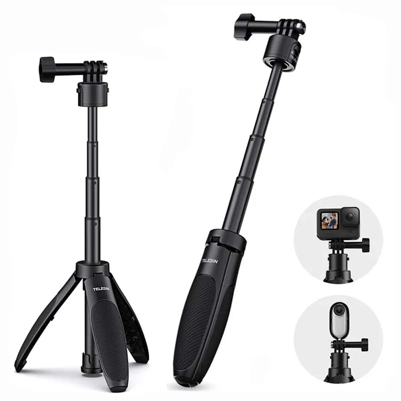 

Портативный выдвижной штатив для селфи-палки для GoPro/Insta360/DJI Osmo — быстросъемное мини-крепление