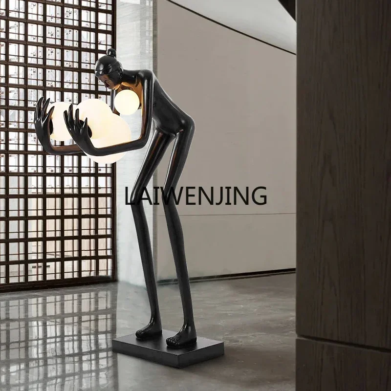 MJY humanoid art sculpture holding ball landing exhibition hall creative large-scale human ornament