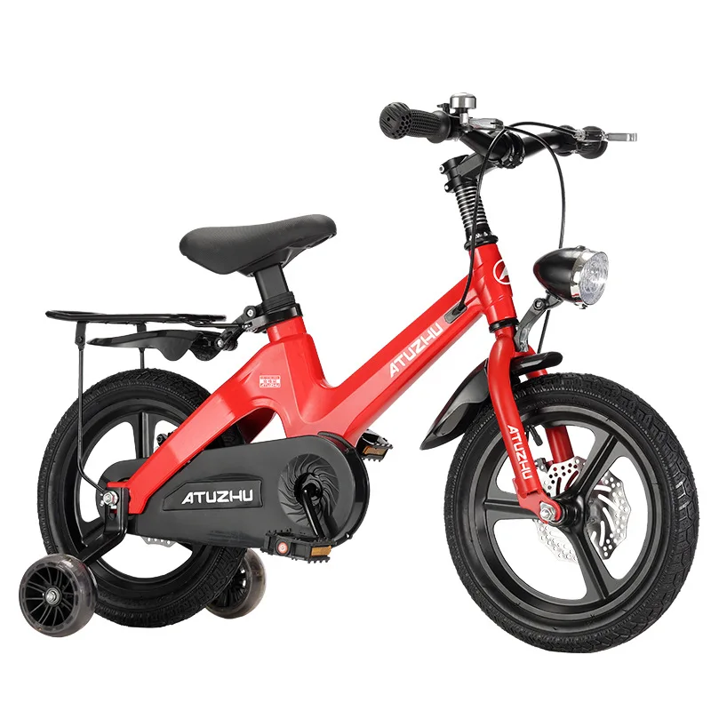 For Children magnesium alloy bikes disc brake LED light bicycles 20 inch 22 inch bike with auxiliary wheel