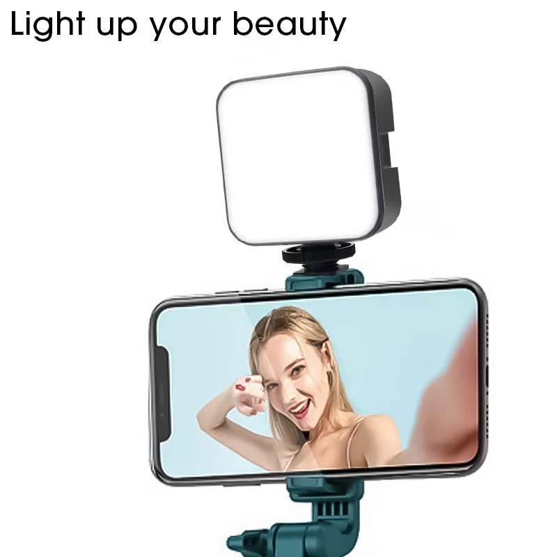 6500K LED Video Light Camera Fill Lights Lamp with 3 Cold Shoe Portable Photography Lighting for Phone DJI Sony DSLR Cameras