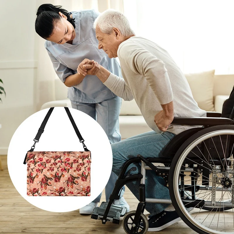 Wheelchair Bag Printed Wheelchair Bag Polyester Cloth Bag Electric Wheelchair Walker Accessory Bag Wheelchair Bag