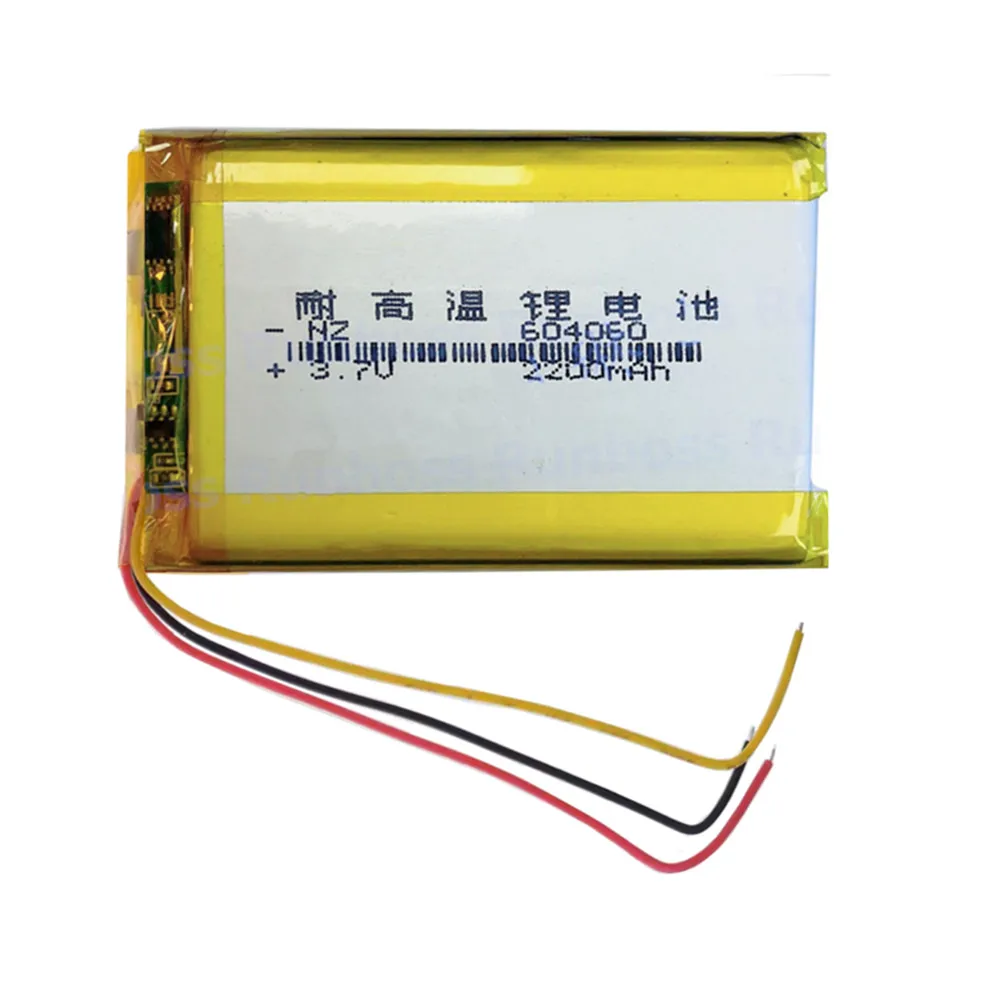 2PCS/Lot 3Wires 3.7V 2000mAh 704060 Lithium Li-ion Polymer Rechargeable Battery 304060 404060 504060 604060 104060 804060 904060