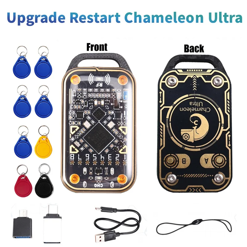 

Y45A-Chameleon Ultra Upgrade Эмулятор смарт-карт + 4XUID/CUID-брелок RFID Считыватель смарт-чипов 125 кГц 13,56 МГц Дубликатор карт
