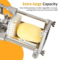 Commercial French Fry Cutter, Heavy Duty Potato Slicer With 3 Blades (1/2", 3/8", 6-Wedge), Stainless Steel Vegetable Chopper 7