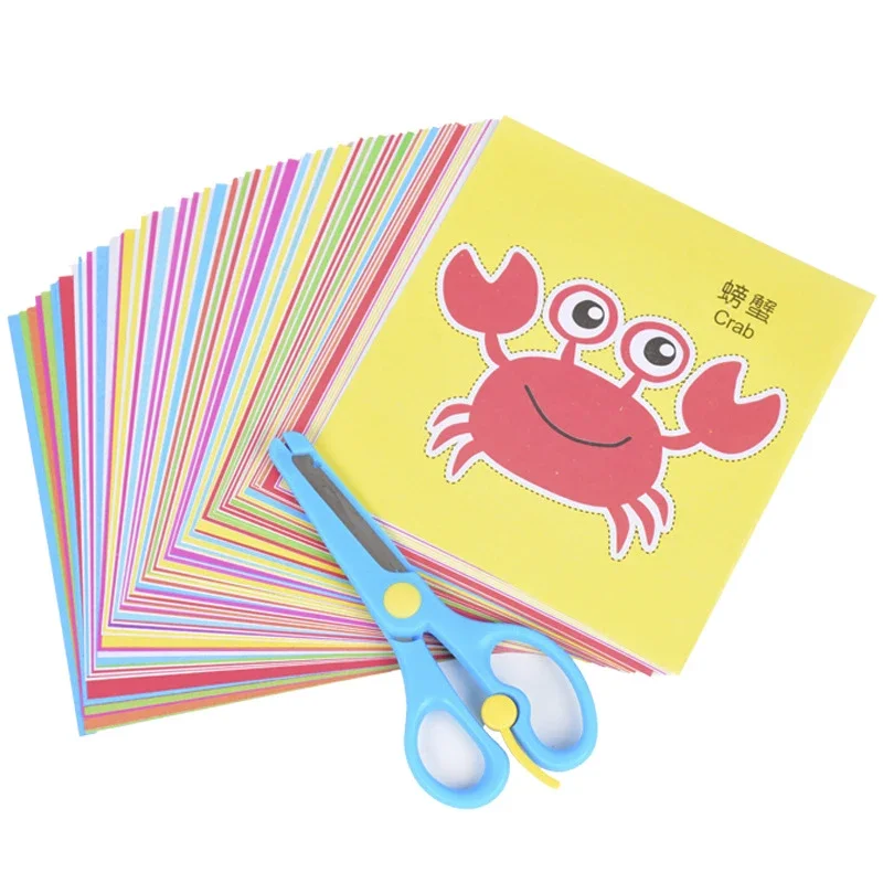 96 قطعة من الرسوم المتحركة للأطفال DIY قطع الورق الملون ألعاب قابلة للطي للأطفال حرفية يدوية على شكل حيوانات ورقية تعلم ألعاب تعليمية #1