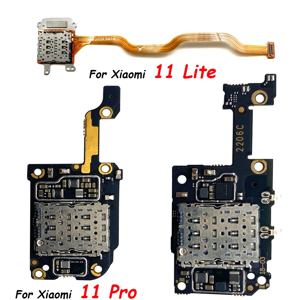 SIM Card Tray Reader Flex Cable For Xiaomi Mi 11 12 Lite 12 Pro Card Slot Socket Flex Cable For Xiaomi Poco F4 5G F3