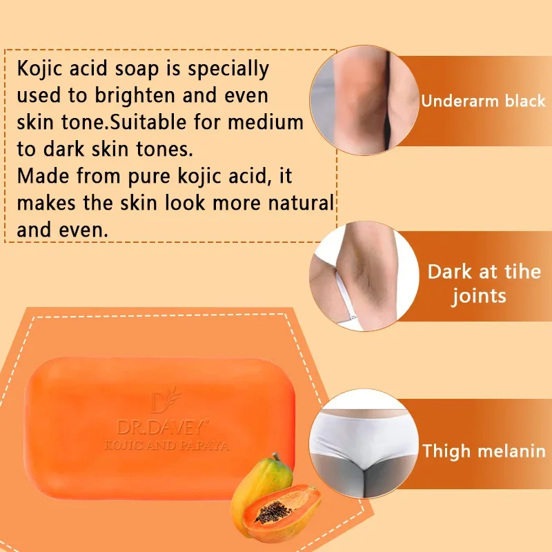 Soap Papaya Whitening Soap Moisturizing Acne Cleanser for Clear Skin Care Handmade Soap Kojic Acid Body Skin Deep Cleaning мыло