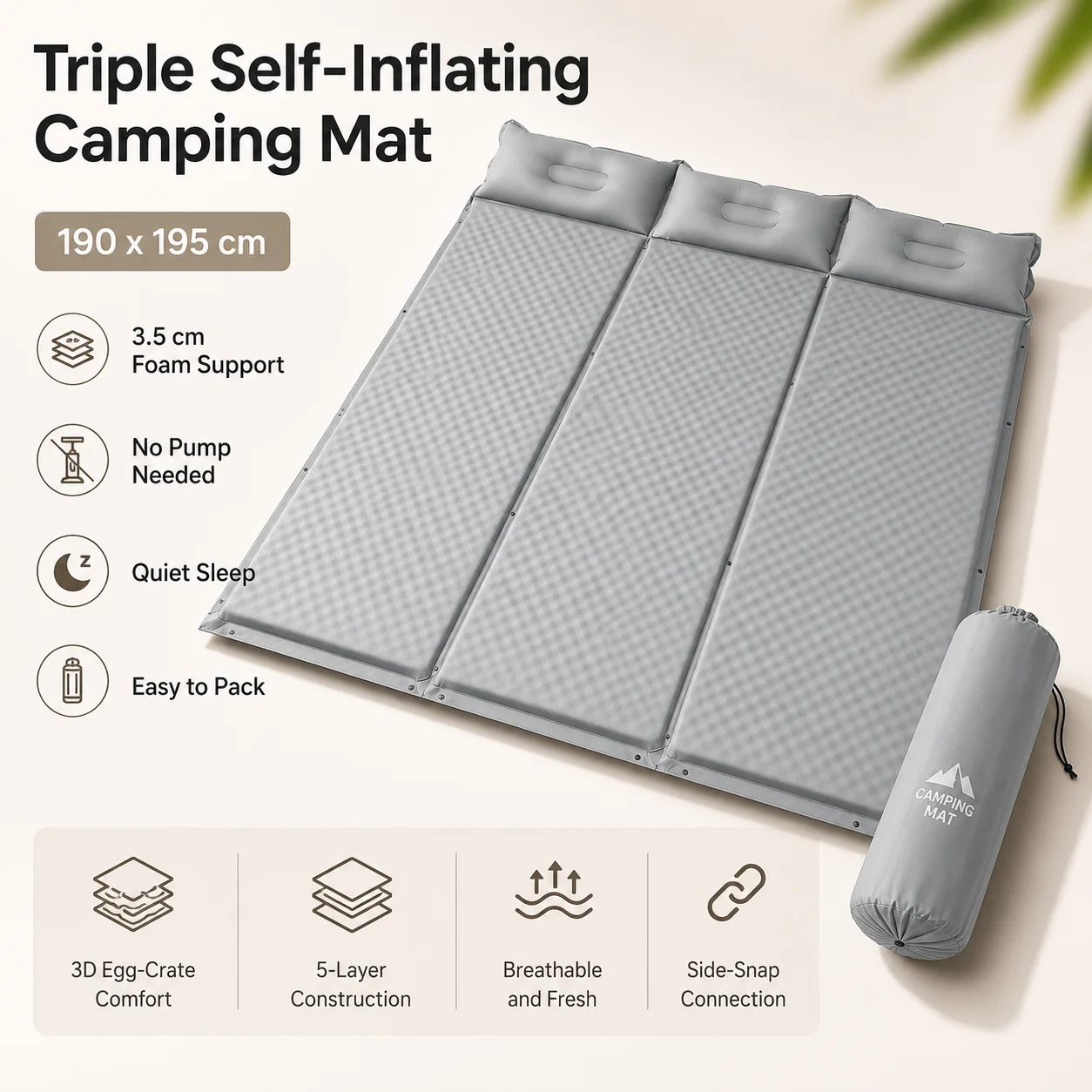 Single Double Spliceable Camping Mattress Portable Air Bed Tent Sleeping Comfortable Mat For Outdoor Camping And Indoor Home Use