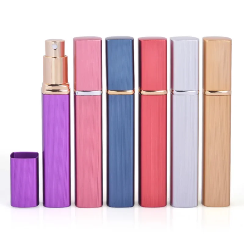 

12ml Square Aluminum Refillable Perfume Bottle With Atomizer Portable Empty Parfume Case Container Spray Bottle Travel